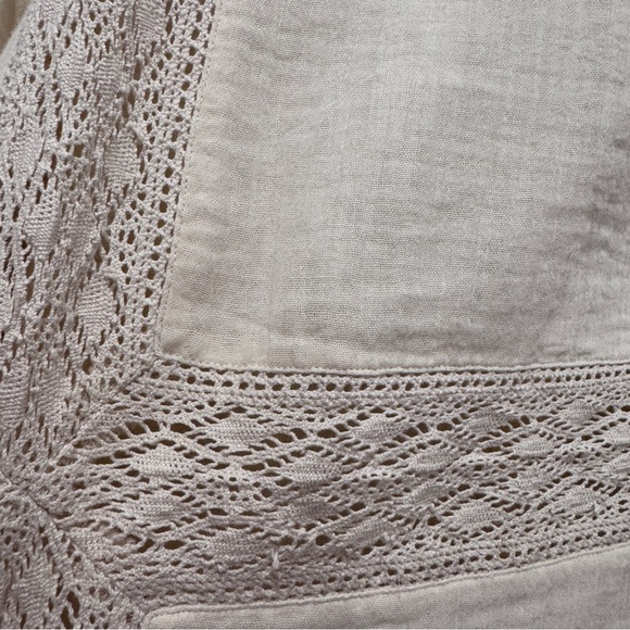 Indi & Cold Cotton Gauze Long Sleeve Top Boho Cottage Prairie Peasant Cream XL - Picture 6 of 12